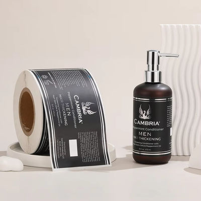 Étiquette autocollant pour les soins personnels en papier d'or en vinyle Étiquette autocollant pour lavage corporel Bouteille emballage étanche
