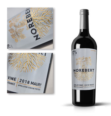 acheter Adhésifs auto-adhésifs de forme personnalisée pour les bouteilles de vin avec surface UV et impression personnalisée online manufacture