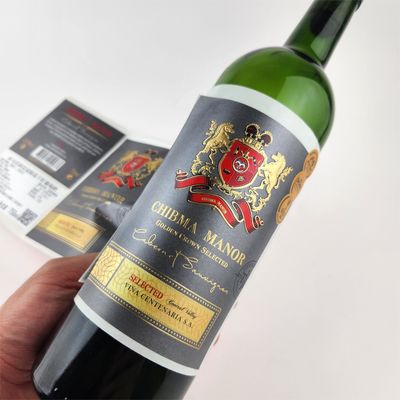 acheter Étiquette de vin en relief en or autoadhésif de haute qualité Étiquette de bouteille de vin rouge online manufacture