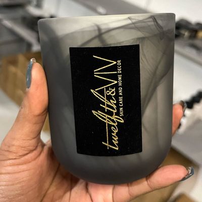 Custom Logo Special Texture Embossed Stickers Various Shapes Luxury Perfume Candle Stickers Labels