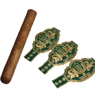 acheter Autocollant d'étiquette de bague de cigare personnalisé de haute qualité, autocollant imperméable en vinyle OEM, impression UV, bague de cigare de marque privée, autocollant d'étiquette de cigare online manufacture