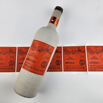 Bon prix Autocollants en cuir personnalisés orange Étiquette de bouteille de vin en relief en ligne