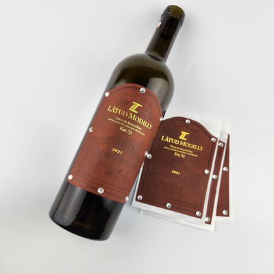 Bon prix Étiquette de vin personnalisée autocollant de cuir fait à la main en ligne