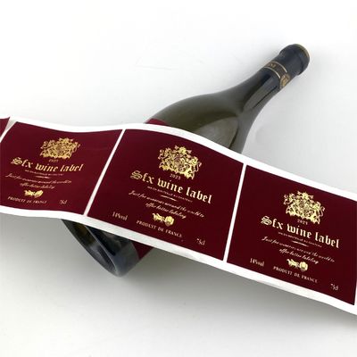 Bon prix Étiquettes de bouteille de vin de velours rouge en argent en relief de marque privée Vin pour bouteilles en verre en ligne
