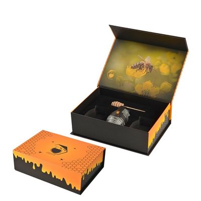 Bon prix Boîtes cadeaux à fermeture magnétique personnalisées orange noir boîte d'emballage pliable mate pour le miel en ligne