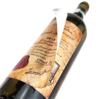 Bon prix Étiquettes autoadhésives à double couche anti-contrefaçon Vin artisanal Étiquettes adhésives personnalisées en ligne