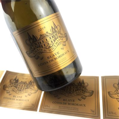 Bon prix Étiquette dorée étanche à l'eau étiquette de whisky auto-adhésif étiquette de bière dorée en ligne