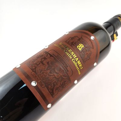 Bon prix Étiquette en cuir en PU personnalisée pour le vin personnalisée pour les étiquettes en cuir en ligne