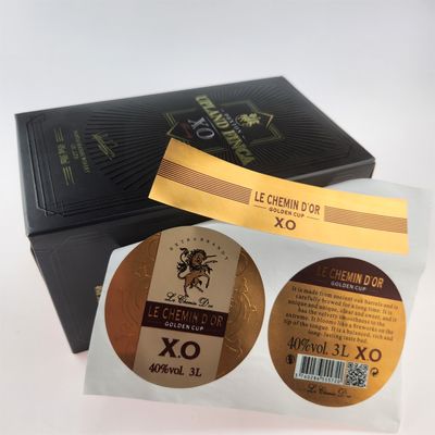 Bon prix Étiquettes sur les bouteilles de vin en feuille d'or OEM en ligne