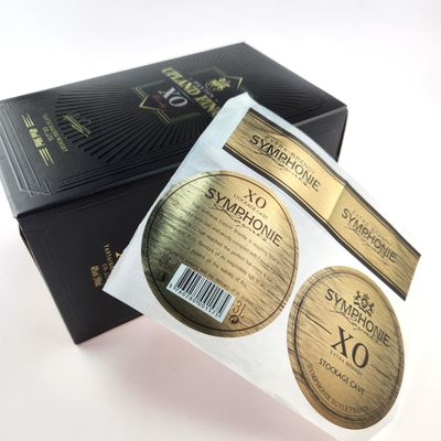 Bon prix Étiquettes en papier d'aluminium biodégradable en CMYK Étiquettes de whisky en gravure de cognac en ligne
