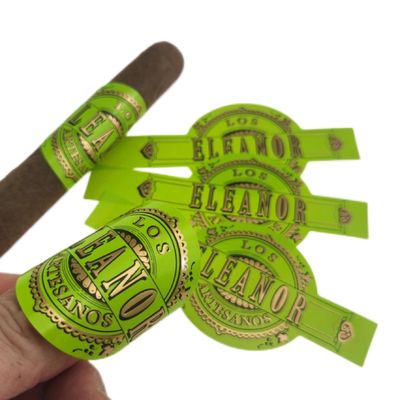 Bon prix L'étiquette de cigare de luxe verte imprime des autocollants de marque personnalisés pour l'emballage en ligne