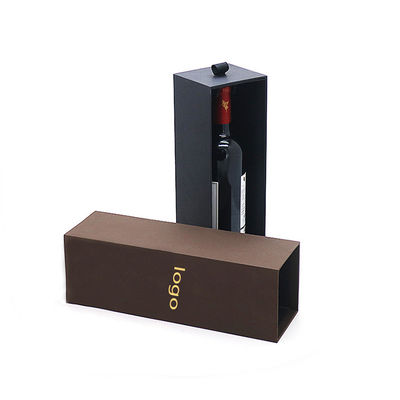 Bon prix Boîte de papier de champagne Emballage Bouteille unique Cadeau Vin rouge Luxe Boîte de carton rectangulaire en ligne