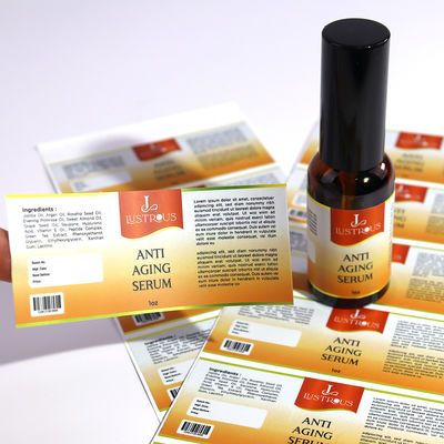Bon prix Impression d'étiquettes adhésives Autocollant Logo transparent Étiquettes de bouteilles cosmétiques PVC transparent en ligne