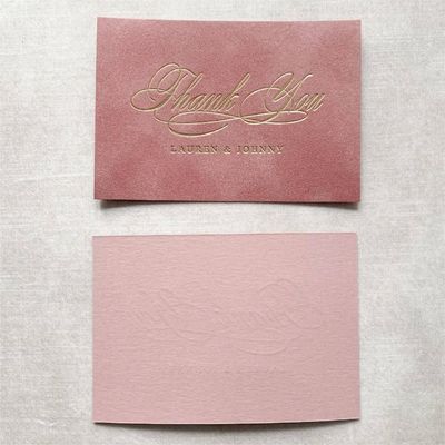 Bon prix Mariage en feuille d'or rose Cartes de remerciement Autocollants Petites entreprises Emballage Services d'impression de cartes en ligne