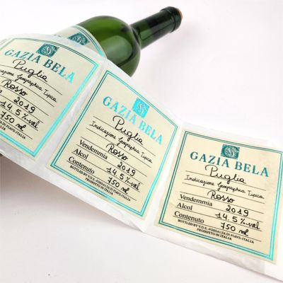 Bon prix Étiquette de vin personnalisée de qualité supérieure de texture de papier Emballage de bouteilles de vin Étiquettes d'impression UV Foil d'empreinte Étiquettes de bouteilles de vin en ligne