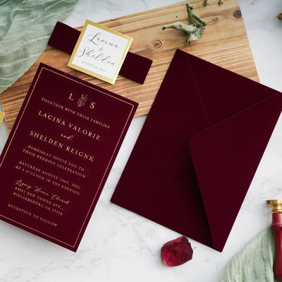 Bon prix Enveloppes en velours mini-carte avec logo personnalisé Cartes de visite Monnaies de mariage Emballage en ligne
