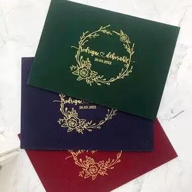 Bon prix Enveloppes de luxe en velours rouge en papier et enveloppes de mariage sur mesure en ligne