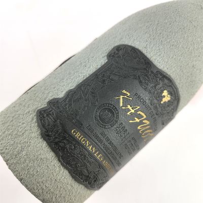 Bon prix Texture de luxe Vins rouges privés Autocollant imperméable Bouteilles de vin Étiquettes Autocollant en cuir en ligne