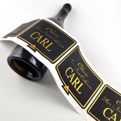 Bon prix Étiquette autocollante en cuir de luxe VIN rouge Bouteille de vin Étiquette d'emballage en vinyle imperméable en ligne