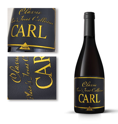 Bon prix Étiquette de vin sur papier en cuir durable auto-adhésif sur mesure en tôle d'or en relief pour emballage de bouteilles de vin en ligne