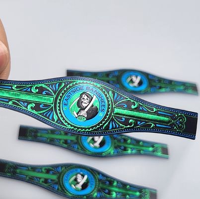 Bon prix Anneau de cigare en vinyle imprimé imperméable à l'eau OEM personnalisé haut de gamme avec spot UV et impression en relief en ligne