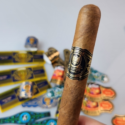 Bon prix Anneau de cigare imprimé en vinyle personnalisé haut de gamme avec étiquette de cigare imperméable à l'eau en ligne